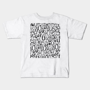 U - Typography (Black) Kids T-Shirt